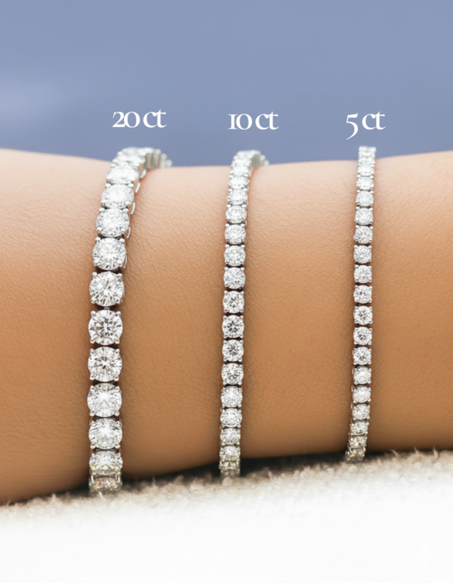 5ct Lab Diamond Tennis Bracelet | Round & Pear Cut | IGI Certified VS