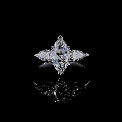 2.1ct Lab Diamond Ring | Marquise Dawn | IGI Certified | 10K White