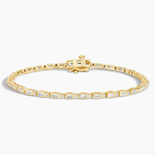 5ct Lab Diamond Tennis Bracelet | Round & Baguette Cut | IGI Certified