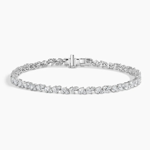 5ct Lab Diamond Tennis Bracelet | Round & Pear Cut | IGI Certified VS