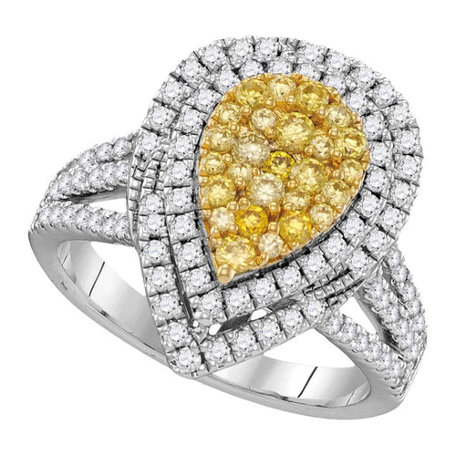 1.2ct Lab Grown Yellow Diamond Fashion Ring | 10K White Gold | Draco