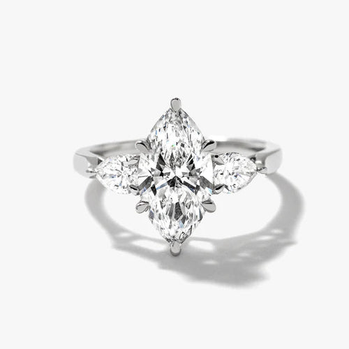 2.1ct Lab Diamond Ring | Marquise Dawn | IGI Certified | 10K White